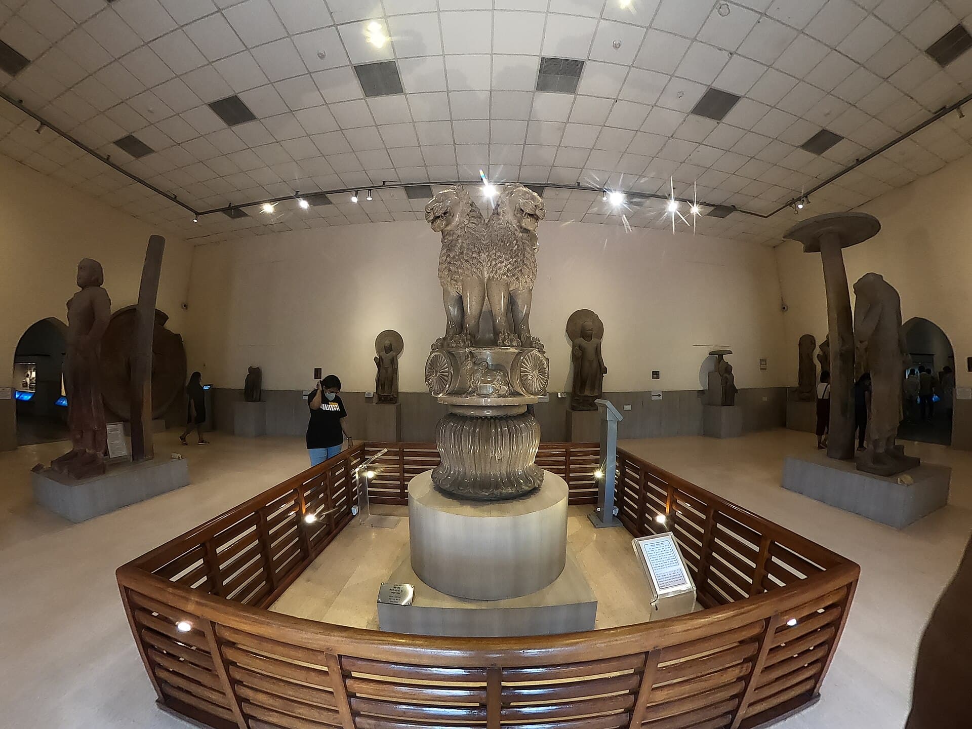 The Lion Capital of Ashoka, four back-to-back lions polished to a mirror finish